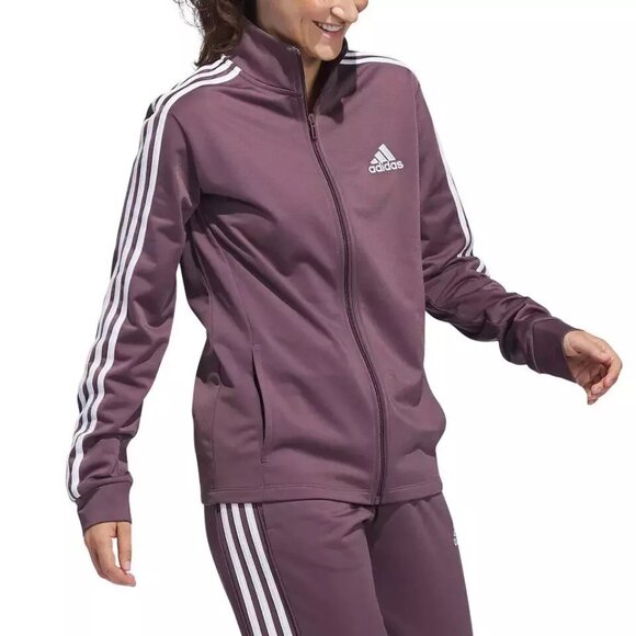 Adidas XL Womens Activewear Zip-up Track Jacket Athletic 3-Stripe Long Sleeve - Picture 4 of 5